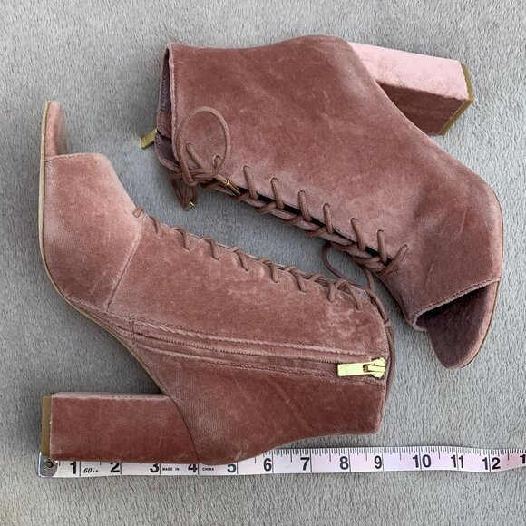Joie Lakia Velour Peep Toe Heel Booties Sz EU38 NWOT - Picture 13 of 15